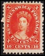 1860-1863. NEW BRUNSWICK. 10 TEN CENT Victoria. Hinged. (Michel 7) - JF512652 - Unused Stamps