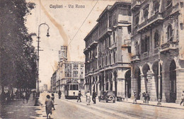 Cagliari -  Via Roma Tram Viaggiata 1929 - Cagliari