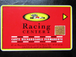 CARTE A PUCE   RACING CENTER    DOS BLANC - Exhibition Cards