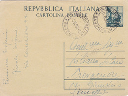 REPUBBLICA  - FINALE LIGURE (SV) -  INTERO POSTALE L. 20 - VIAGGIATA PER VERCELLI - Interi Postali