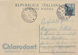 REPUBBLICA  - NEMBRO (BG) -  INTERO POSTALE L. 20 - VIAGGIATA PER FONTE (TREVISO) - Interi Postali