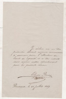 1869 - DECLARATION D'UNE JEUNE FILLE CONCERNANT L'OBTENTION DU BREVET DE CAPACITE A BORDEAUX - Manuscripts