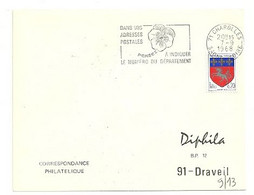 SAONE & LOIRE - Dépt N° 71 = CHAROLLES 1968 = FLAMME Codée = SECAP ' PENSEZ  INDIQUEZ NUMERO DEPARTEMENT ' - Postleitzahl