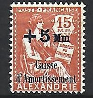 Timbre Colonie Francaises Alexandrie  Neuf ** N 81b Surcharge Recto Verso   Un Petit Point De Couleur Sur Le Cote - Unused Stamps