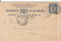 Nelle Galles Du Sud Entier Postal Pour La Hollande 1904 - Brieven En Documenten