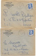 2 Enveloppes Publicitaires En-tête  Assoc.de PECHE Et PISCICULTURE "LES FERVENTS De La GAULE" Les ROSIERS S/LOIRE  1953 - Sports & Tourism