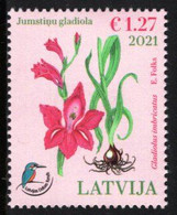 Latvia - 2021 - Fund For Nature - Shingled Gladiolus - Mint Stamp - Latvia