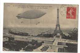 Delcampe - Paris 7 ème Arr (75) : GP Du Dirigeable "Ville De Paris" à La Tour Eiffel En 1908 PF. - Paris (07)
