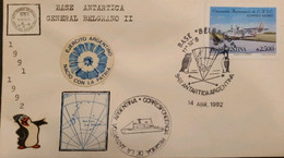 P) 1992 ARGENTINA, COVER, MAP ANTARCTICA BASE BELGRANO II, 50TH ANNIVERSARY L.A.D.E GRUMMAN STAMP, AIRMAIL, XF - Other & Unclassified