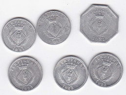 Lot De 6 Pièces 5 Et 10 Centimes En Aluminium . Perpignan. Chambre Syndicale Des Commercants. 66. Pyrénées Orientales - Monétaires / De Nécessité