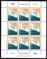 YUGOSLAVIA 1970 Olympic Week Obligatory Tax Stamp In  Sheetlet MNH / **.  Michel ZZM 39 - Beneficiencia (Sellos De)