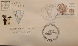 P) 1992 ARGENTINA, COVER, UPAEP, MAP ANTARCTICA BASE ORCADAS, SPAIN-AMERICA SHIELD STAMP, XF - Altri & Non Classificati