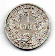 Allemagne  - 1 Mark 1908 A   -  état  TTB - 1 Mark