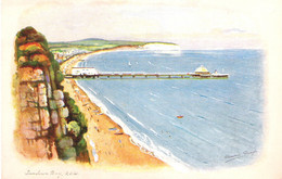 PAINTING OF SANDOWN BAY, ISLE OF WIGHT, ENGLAND. UNUSED POSTCARD Ap3 - Sandown