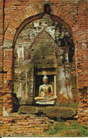The Image Of Buddha Decorates In Front Of The Ancient Three Pagodas In Lopburi , Thailand - Tailandia