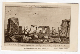 CPA Illustrée  Monument Megalithique Druidique Menhir Salisbury Stonehenge In XVIII Century éditeur John Swain & Son - Dolmen & Menhirs