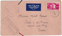 1944 - FEZZAN - RARE ENVELOPPE De SEBHA => TUNIS - 1° SERVICE AERIEN ! POSTE MILITAIRE 560 - Lettres & Documents