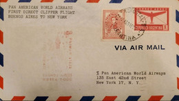 P) 1946 ARGENTINA, FDC, FIRST DIRECT FLIGHT FROM BUENOS AIRES TO NEW YORK, AIRMAIL-GENERAL SAN MARTÍN STAMP, XF - Sonstige & Ohne Zuordnung