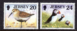 GB JERSEY - 1998 DEFINITIVE BIRD STAMPS (2V) WITH COPYRIGHT SYMBOL AFTER DATE FINE MNH ** SG 780a, 784a - Jersey