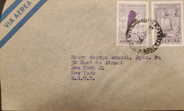 P) 1961 ARGENTINA, COVER, MAP NATIONAL CENSUS-ANNIVERSARY SAN NICOLAS STAMP, SHIPPER TO NEW YORK, AIRMAIL, XF - Autres & Non Classés