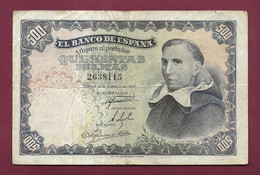 091221 - Billet ESPAGNE 19 Febrero 1946 500 Pesetas Francisco De Vitoria Plis - 500 Pesetas