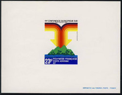 FRANCE(1973) Colors Of France & Germany. Deluxe Sheet. Scott No 1357, Yvert No 1739. Yvert No PA147. Scott C171 - Non Dentelés, épreuves & Variétés