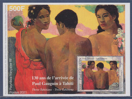 Bloc Avec 1 Timbre Neuf Dentelé Polynésie Française, Arrivée De Paul Gauguin à Tahiti, Trois Tahitiens N°55 - Ongebruikt