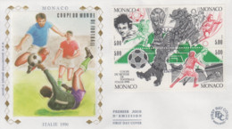 Enveloppe  FDC  1er  Jour    MONACO   Coupe  Du   Monde  De  Football   1990 - 1990 – Italie