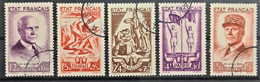 FRANCE 1943 - Canceled - YT 576-580 - Complete Set! - Used Stamps
