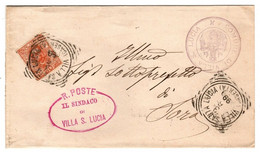 Italy  1899    Lettera Con 20c Arancio Da Villa S Lucia A Sora - Marcophilia