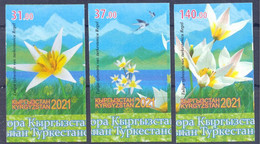 2021. Kyrgyzstan, Flora, Fauna, Turkestan Tulips, 3v Imperforated, Mint/** - Kyrgyzstan