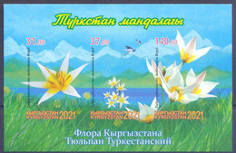 2021. Kyrgyzstan, Flora, Fauna, Turkestan Tulips, S/s Imperforated, Mint/** - Kirghizistan