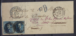 1856 Brief Verzonden Van BRUXELLES Naar PARIJS " PRESIDENT DE CHAMBRE "  , Staat + Details Zie 2 Scans  ! LOT 248 - 1849-1865 Medallions (Other)