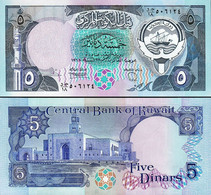 Kuwait 5 Dinars  (1980-1991) ,  UNC , P 14c - Kuwait