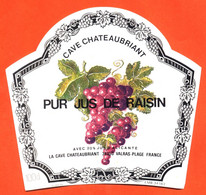 étiquette De Pur Jus De Raisin Cave Chateaubriant à Valras Plage - 100 Cl - Sonstige