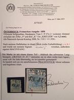 Österreich 1850 Yvert 5b=2000€ RR ! 9 Kr WEITESTER ABSTAND, Attest Ferchenbauer 5HI (Austria Rare Scott 5b Autriche - Used Stamps
