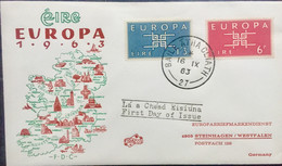 IRELAND 1963 ,EUROPA , SET OF 2 STAMPS PRIVATELY ISSUED  FDC - Brieven En Documenten