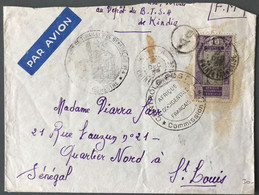 Guinée N°77 Sur Enveloppe En F.M. - TAD KINDIA 14.12.1939 Pour St Louis, Sénégal + Censure Commission C - (C1633) - Storia Postale