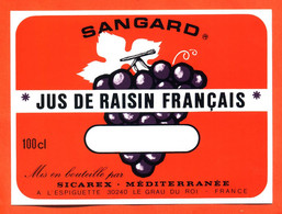 étiquette De Jus De Raisin Français Sangard Sicarex à L'espiguette 30240 Le Grau Du Roi - 100 Cl - Autres