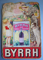 BYRRH : FEMME AU LEVRIER - CARTON CALENDRIER EPHEMERIDE ANCIEN (39 X 27 Cm) Imp Oberthur - 1934 - Signé G. LEONNEC - Affiches