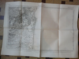 CARTE TOPOGRAPHIQUE PERPIGNAN : Echelle Métrique 1/80000 - Levée Par Les Officiers D'Etat Major En 1857  ( 92 X 64 Cm) - Cartes Topographiques