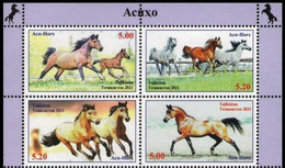 Tajikistan 2021 Block 4    MNH Horses Horse Chevaux Cheval Pferde Pferd - Cavalli