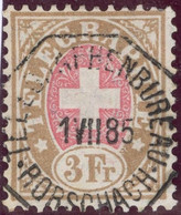 Heimat SG RORSCHACH 1885-07-01 Telegraphen-Stempel Auf Zu#18 Telegrapfen-Marke 3 Fr. - Telegrafo