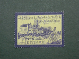 Reklamemarke XIII Congress Deutscher Touren Club Allgemeine Radfahrer Union Eisenach 1898 - Ciclismo