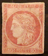Colonies Générales Type CERES 1872, Yvert No 21, 80 C Rose Neuf (*) BTB Cote 700 Euros - Cérès