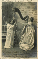 La Harpe * Carte Photo * Instrument De Musique * Musiciens * 1903 - Musique Et Musiciens