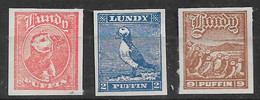 GREAT BRITAIN LUNDY ISLAND PUFFIN STAMP 1942 Puffins Imperforate From Miniature Sheet - Local Issues