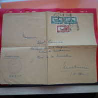 LETTRE DEVANT MAROC RABAT SERICE DES ANTIQUITES POUR MULHOUSE PRESIDENT DU CLUB VOSGIEN 1933 - Storia Postale