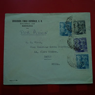 LETTRE BARCELONA PAR AVION POUR BALE - Lettres & Documents