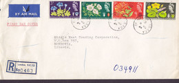 Great Britain Registered Einschreiben Label LONDON 1964 FDC Cover MONROVIA (Arr. Cds.) Liberia Botanical Congress Set - ....-1951 Vor Elizabeth II.